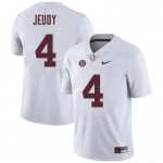NCAA Men's Alabama Crimson Tide #4 Jerry Jeudy Stitched College Nike Authentic White Football Jersey PD17R65DQ